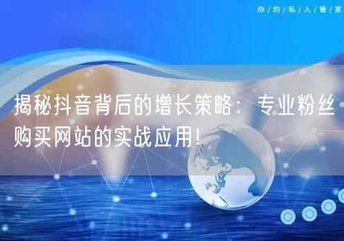揭秘抖音背后的增长策略:专业粉丝购买网站的实战应用!