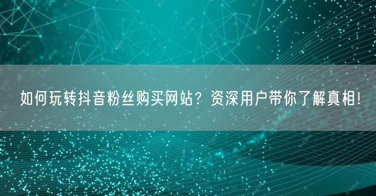 如何玩转抖音粉丝购买网站？资深用户带你了解真相！