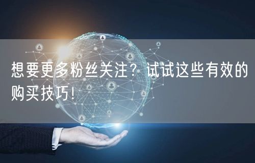 想要更多粉丝关注？试试这些有效的购买技巧！